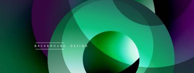 Katmanlı dairesel elementlerle soyut bileşim, eğimlerin ve yumuşak geçişlerin harmanlanması, derinlik, hareket ve görsel uyum hissi yaratır.