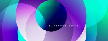 Üst üste binen dairesel şekillere sahip arka plan tasarımı, pürüzsüz gradyanlar ve yumuşak ışıklandırma efektleri, dinamik soyut bir kompozisyon oluşturur