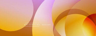 Katmanlı dairesel elementlerle soyut bileşim, eğimlerin ve yumuşak geçişlerin harmanlanması, derinlik, hareket ve görsel uyum hissi yaratır.