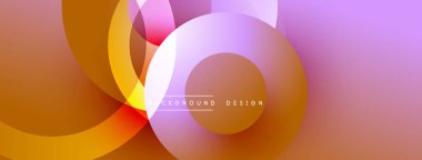 Katmanlı dairesel elementlerle soyut bileşim, eğimlerin ve yumuşak geçişlerin harmanlanması, derinlik, hareket ve görsel uyum hissi yaratır.