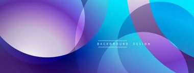 Katmanlı dairesel şekiller canlı renklerde, düzgün geçiş, derinlik efektleri ve modern, fütürist estetiğe sahip, gradyan açısından zengin soyut bir tasarım oluşturur.