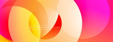 Üst üste binen dairesel şekillere sahip arka plan tasarımı, pürüzsüz gradyanlar ve yumuşak ışıklandırma efektleri, dinamik soyut bir kompozisyon oluşturur