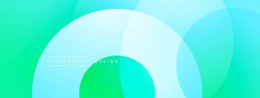 Katmanlı dairesel şekiller canlı renklerde, düzgün geçiş, derinlik efektleri ve modern, fütürist estetiğe sahip, gradyan açısından zengin soyut bir tasarım oluşturur.