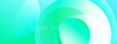 Katmanlı dairesel şekiller canlı renklerde, düzgün geçiş, derinlik efektleri ve modern, fütürist estetiğe sahip, gradyan açısından zengin soyut bir tasarım oluşturur.
