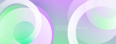 Katmanlı dairesel şekiller canlı renklerde, düzgün geçiş, derinlik efektleri ve modern, fütürist estetiğe sahip, gradyan açısından zengin soyut bir tasarım oluşturur.