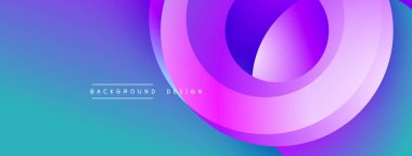 Katmanlı dairesel elementlerle soyut bileşim, eğimlerin ve yumuşak geçişlerin harmanlanması, derinlik, hareket ve görsel uyum hissi yaratır.