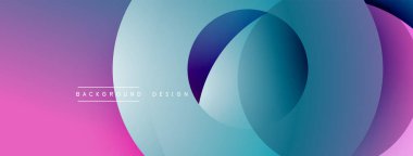 Katmanlı dairesel şekiller canlı renklerde, düzgün geçiş, derinlik efektleri ve modern, fütürist estetiğe sahip, gradyan açısından zengin soyut bir tasarım oluşturur.