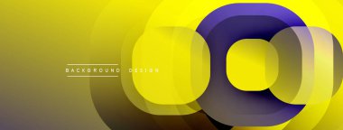 Çembersel soyut tasarım üst üste binen yarı saydam daireler ve yuvarlak şekiller, harmanlanan eğriler ve düzgün eğriler, derinlik, karşıtlık ve dinamik görsel efekt oluşturur.