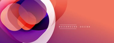 Çembersel soyut tasarım üst üste binen yarı saydam daireler ve yuvarlak şekiller, harmanlanan eğriler ve düzgün eğriler, derinlik, karşıtlık ve dinamik görsel efekt oluşturur.