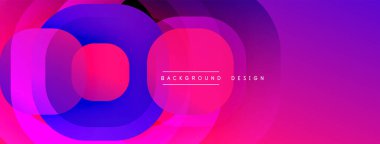 Çembersel soyut tasarım üst üste binen yarı saydam daireler ve yuvarlak şekiller, harmanlanan eğriler ve düzgün eğriler, derinlik, karşıtlık ve dinamik görsel efekt oluşturur.