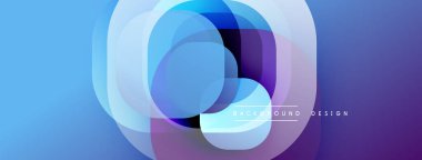 Çembersel soyut tasarım üst üste binen yarı saydam daireler ve yuvarlak şekiller, harmanlanan eğriler ve düzgün eğriler, derinlik, karşıtlık ve dinamik görsel efekt oluşturur.