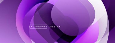 Çembersel soyut tasarım üst üste binen yarı saydam daireler ve yuvarlak şekiller, harmanlanan eğriler ve düzgün eğriler, derinlik, karşıtlık ve dinamik görsel efekt oluşturur.