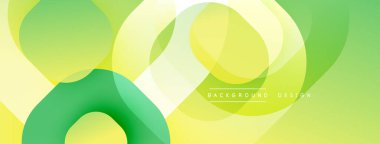 Çembersel soyut tasarım üst üste binen yarı saydam daireler ve yuvarlak şekiller, harmanlanan eğriler ve düzgün eğriler, derinlik, karşıtlık ve dinamik görsel efekt oluşturur.