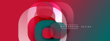 Çembersel soyut tasarım üst üste binen yarı saydam daireler ve yuvarlak şekiller, harmanlanan eğriler ve düzgün eğriler, derinlik, karşıtlık ve dinamik görsel efekt oluşturur.