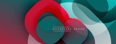 Çembersel soyut tasarım üst üste binen yarı saydam daireler ve yuvarlak şekiller, harmanlanan eğriler ve düzgün eğriler, derinlik, karşıtlık ve dinamik görsel efekt oluşturur.