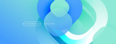 Çembersel soyut tasarım üst üste binen yarı saydam daireler ve yuvarlak şekiller, harmanlanan eğriler ve düzgün eğriler, derinlik, karşıtlık ve dinamik görsel efekt oluşturur.