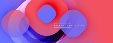 Çembersel soyut tasarım üst üste binen yarı saydam daireler ve yuvarlak şekiller, harmanlanan eğriler ve düzgün eğriler, derinlik, karşıtlık ve dinamik görsel efekt oluşturur.