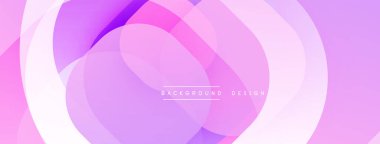 Çembersel soyut tasarım üst üste binen yarı saydam daireler ve yuvarlak şekiller, harmanlanan eğriler ve düzgün eğriler, derinlik, karşıtlık ve dinamik görsel efekt oluşturur.