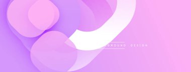 Çembersel soyut tasarım üst üste binen yarı saydam daireler ve yuvarlak şekiller, harmanlanan eğriler ve düzgün eğriler, derinlik, karşıtlık ve dinamik görsel efekt oluşturur.