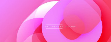 Çembersel soyut tasarım üst üste binen yarı saydam daireler ve yuvarlak şekiller, harmanlanan eğriler ve düzgün eğriler, derinlik, karşıtlık ve dinamik görsel efekt oluşturur.