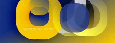 Çembersel soyut tasarım üst üste binen yarı saydam daireler ve yuvarlak şekiller, harmanlanan eğriler ve düzgün eğriler, derinlik, karşıtlık ve dinamik görsel efekt oluşturur.