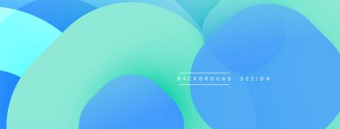 Çembersel soyut tasarım üst üste binen yarı saydam daireler ve yuvarlak şekiller, harmanlanan eğriler ve düzgün eğriler, derinlik, karşıtlık ve dinamik görsel efekt oluşturur.