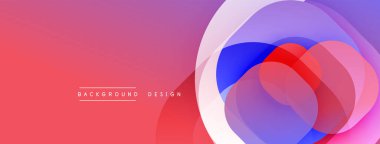 Çembersel soyut tasarım üst üste binen yarı saydam daireler ve yuvarlak şekiller, harmanlanan eğriler ve düzgün eğriler, derinlik, karşıtlık ve dinamik görsel efekt oluşturur.