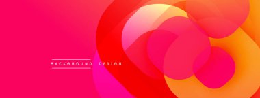 Çembersel soyut tasarım üst üste binen yarı saydam daireler ve yuvarlak şekiller, harmanlanan eğriler ve düzgün eğriler, derinlik, karşıtlık ve dinamik görsel efekt oluşturur.