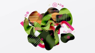 Soyut sıvı şekiller ve satır arkaplanı