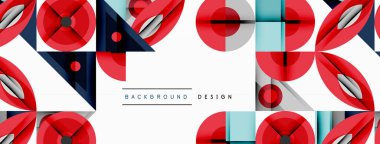 Keskin açılı dinamik geometrik bileşim, dairesel biçimler ve eğim renkleri