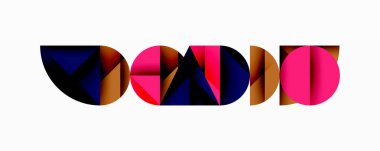 Minimum geometrik soyut arkaplan. Çember kare ve üçgen tasarımı