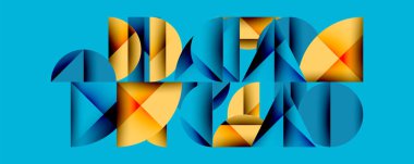 Minimum geometrik soyut arkaplan. Çember kare ve üçgen tasarımı