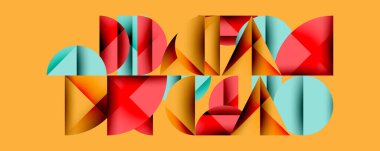 Minimum geometrik soyut arkaplan. Çember kare ve üçgen tasarımı