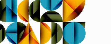 Minimum geometrik soyut arkaplan. Çember kare ve üçgen tasarımı