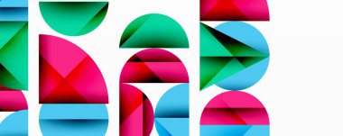 Minimum geometrik soyut arkaplan. Çember kare ve üçgen tasarımı