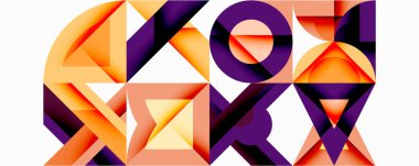 Minimum geometrik soyut arkaplan. Çember kare ve üçgen tasarımı