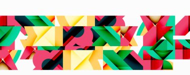 Birleştirilmiş açısal ve eğri şekilli soyut geometrik çizimler, pürüzsüz eğimli dinamik bileşimler ve kalın karşıtlıklar