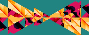 Birleştirilmiş açısal ve eğri şekilli soyut geometrik çizimler, pürüzsüz eğimli dinamik bileşimler ve kalın karşıtlıklar