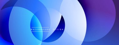 Katmanlı dairesel şekiller canlı renklerde, düzgün geçiş, derinlik efektleri ve modern, fütürist estetiğe sahip, gradyan açısından zengin soyut bir tasarım oluşturur.