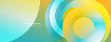 Üst üste binen dairesel şekillere sahip arka plan tasarımı, pürüzsüz gradyanlar ve yumuşak ışıklandırma efektleri, dinamik soyut bir kompozisyon oluşturur
