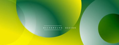 Üst üste binen dairesel şekillere sahip arka plan tasarımı, pürüzsüz gradyanlar ve yumuşak ışıklandırma efektleri, dinamik soyut bir kompozisyon oluşturur