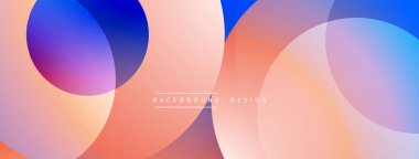 Katmanlı dairesel elementlerle soyut bileşim, eğimlerin ve yumuşak geçişlerin harmanlanması, derinlik, hareket ve görsel uyum hissi yaratır.