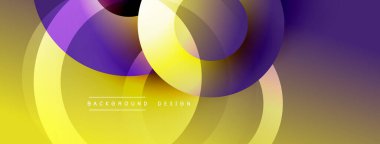 Katmanlı dairesel elementlerle soyut bileşim, eğimlerin ve yumuşak geçişlerin harmanlanması, derinlik, hareket ve görsel uyum hissi yaratır.