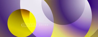 Katmanlı dairesel elementlerle soyut bileşim, eğimlerin ve yumuşak geçişlerin harmanlanması, derinlik, hareket ve görsel uyum hissi yaratır.