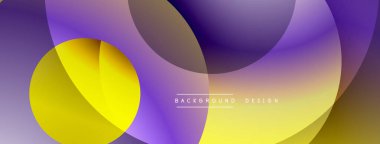 Katmanlı dairesel elementlerle soyut bileşim, eğimlerin ve yumuşak geçişlerin harmanlanması, derinlik, hareket ve görsel uyum hissi yaratır.