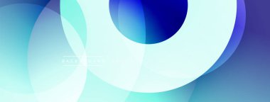 Katmanlı dairesel şekiller canlı renklerde, düzgün geçiş, derinlik efektleri ve modern, fütürist estetiğe sahip, gradyan açısından zengin soyut bir tasarım oluşturur.