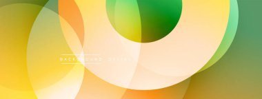 Katmanlı dairesel elementlerle soyut bileşim, eğimlerin ve yumuşak geçişlerin harmanlanması, derinlik, hareket ve görsel uyum hissi yaratır.