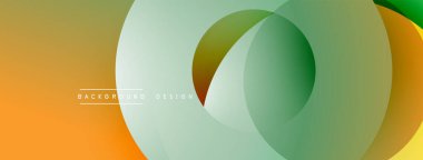 Katmanlı dairesel elementlerle soyut bileşim, eğimlerin ve yumuşak geçişlerin harmanlanması, derinlik, hareket ve görsel uyum hissi yaratır.