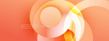 Katmanlı dairesel şekiller canlı renklerde, düzgün geçiş, derinlik efektleri ve modern, fütürist estetiğe sahip, gradyan açısından zengin soyut bir tasarım oluşturur.