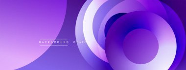 Katmanlı dairesel şekiller canlı renklerde, düzgün geçiş, derinlik efektleri ve modern, fütürist estetiğe sahip, gradyan açısından zengin soyut bir tasarım oluşturur.